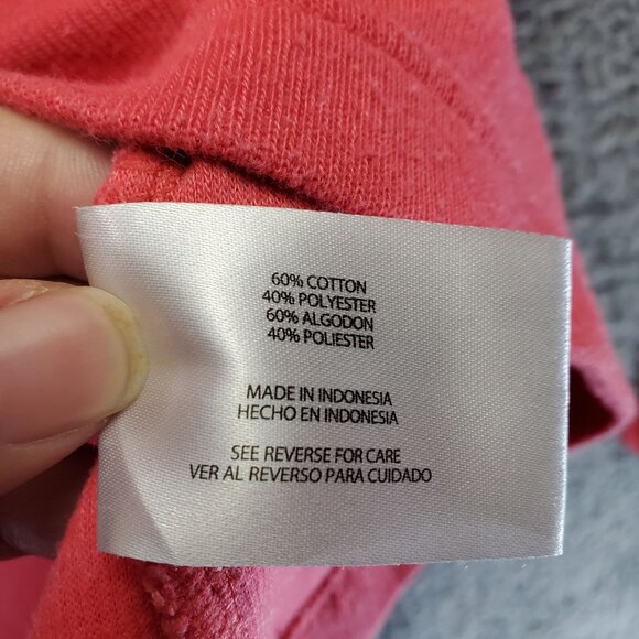 Orvis Sweater Womens Medium Coral Pink Quarter-Zip Floral-Collar Pullover - Picture 4 of 9